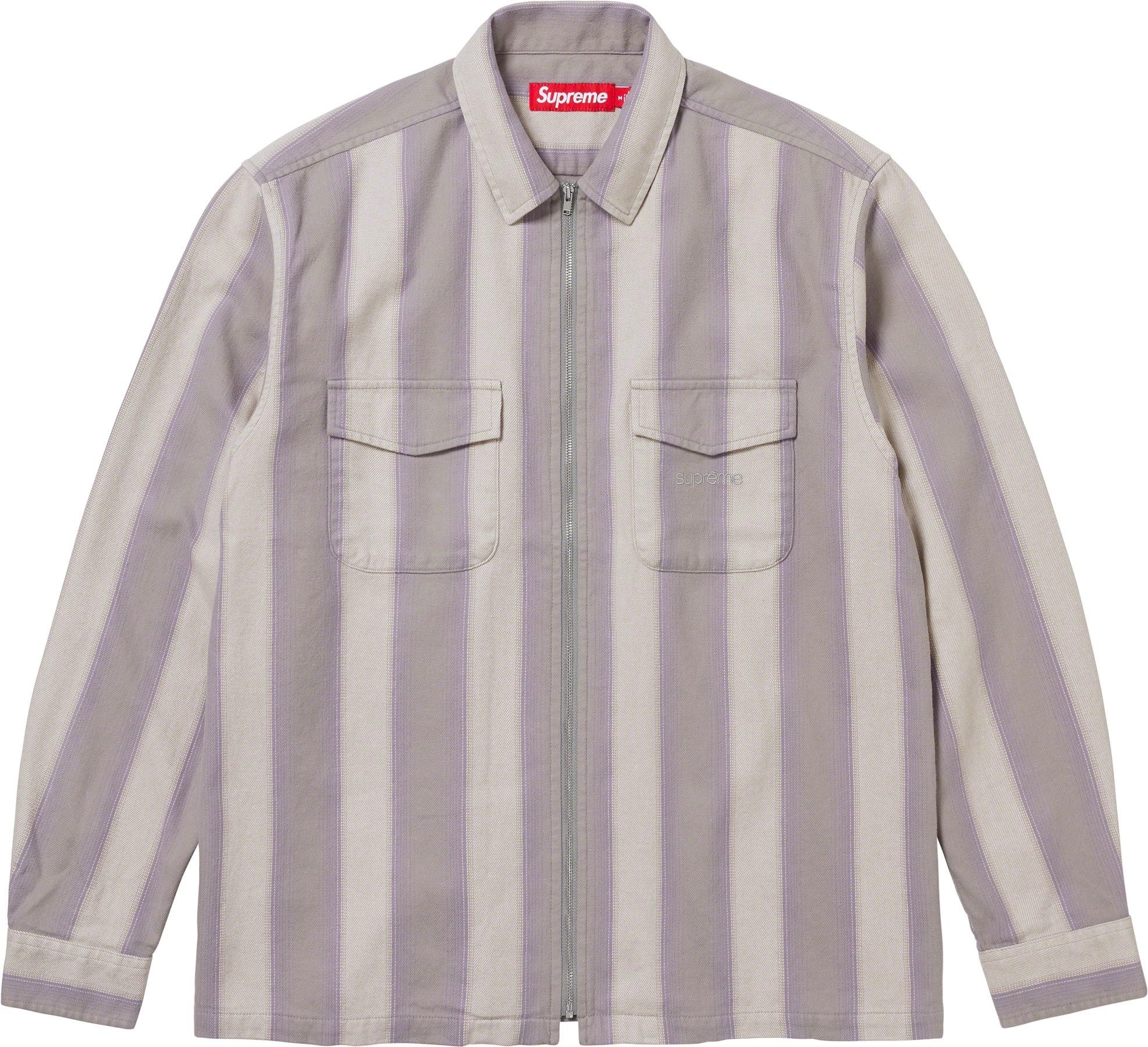 Stripe Flannel Zip Up Shirt view 5